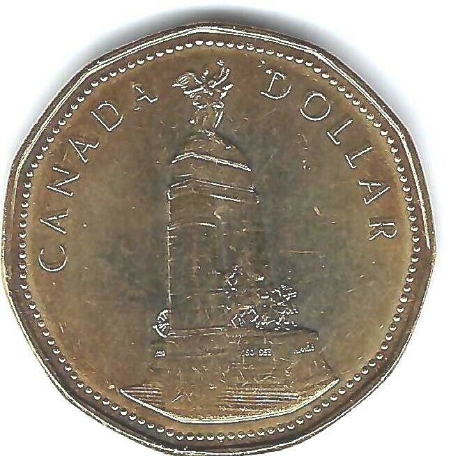 1994 Canadian Uncirculated Commemorative War Memorial One Dollar Coin!